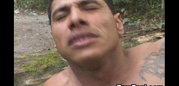  Latin Hunk Risky Fucking in the Forest